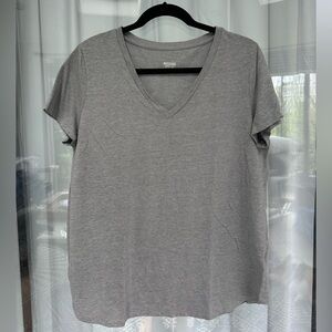 Grey Short Sleeve V-Neck Tee